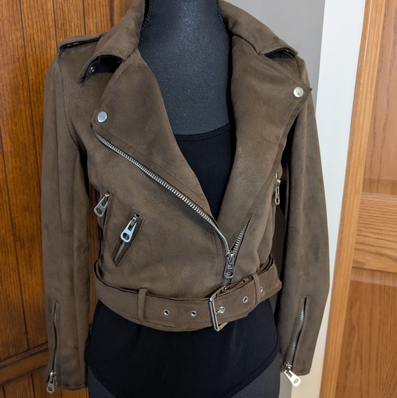 Details Basic Outerwear Jackets & Blazers - DETAILS BASIC OUTERWEAR Faux Suede Moto Jacket, Sz S, NWOT!!!